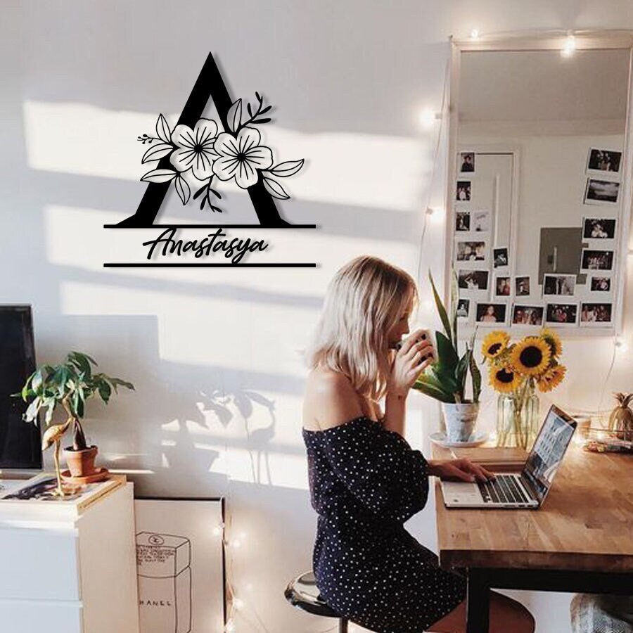 Personalized Wall Decor, Sweet Decor, Split Letter Monogram, Metal Monogram Sign, Family Name Sign, 