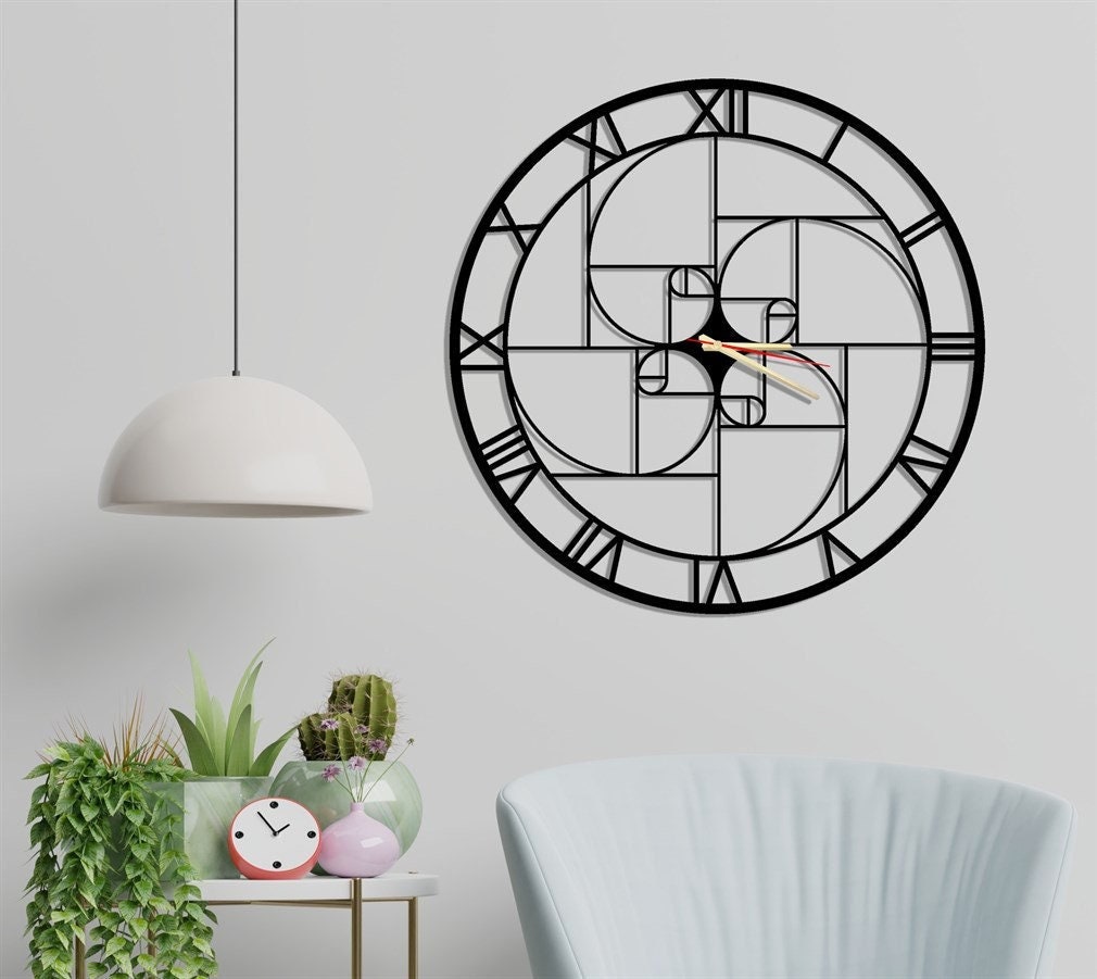 Metal Wall Clock For Home, Metal Decoration, Roman Numbers, Art, Home Gift, Ø 60cm/24 Inch