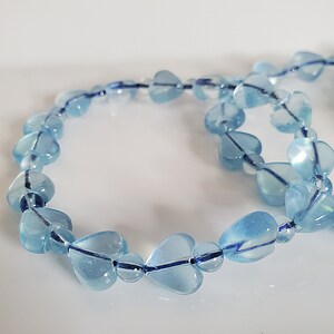 Aquamarine Crystal Heart Bead Bracelet | Handmade 9mm High Grade | Natural Gemstone Crystal Bracelet | Energy Healing | Lucky Gemstone