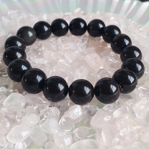 Rainbow Black Obsidian 10mm Crystal Gemstone Jewelry Bead Bracelet