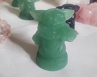 Grogu-beeldje groen aventurijn: Lucky Star Wars-kristallen snijwerk