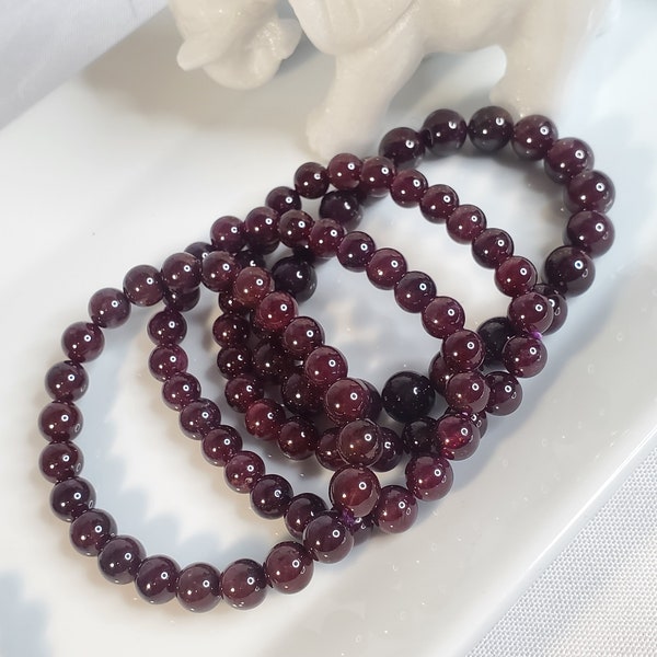 Star Garnet Crystal Gemstone Bead Bracelet