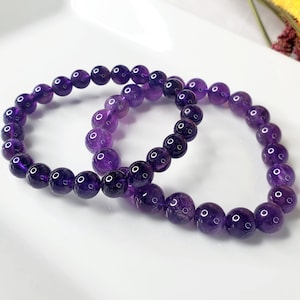 Natural Amethyst Purple Crystal Bracelet