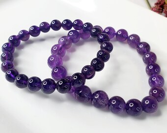 Natural Amethyst Purple Crystal Bracelet