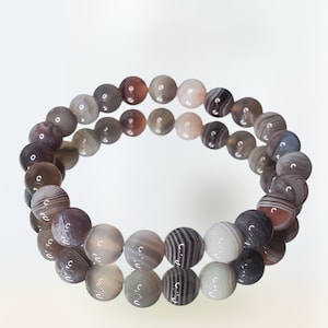 Botswana Agate Crystal Gemstone Bead Bracelet Jewelry