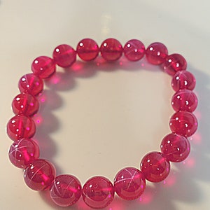 High Grade Star Ruby Crystal Gemstone Bracelet