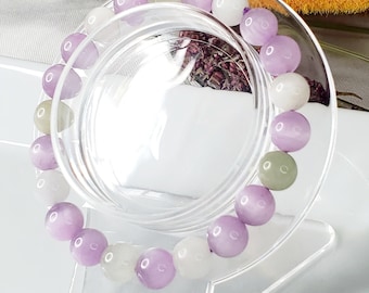 Multi-Colored Kunzite Crystal Bead Bracelet