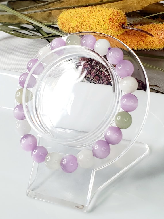 Multi-Colored Kunzite Crystal Bead Bracelet