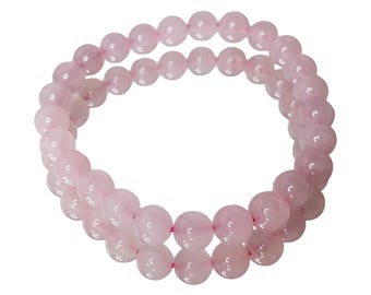 Rose Quartz All Natural Crystal Gemstone Bead Bracelet| Love Bracelet| Pink Stone Bracelet | Crystal Gift