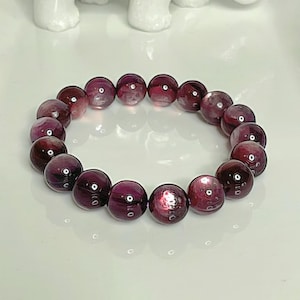 Purple Mica Lepidolite Crystal Bracelet| High Quality Crystal Lepidolite | Gemstone Bead Bracelet | Handmade