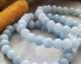 Aquamarine 8MM Crystal Gemstone Jewelry Bead Bracelet