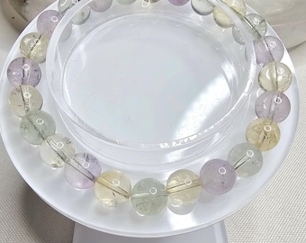 Amethyst, Citrine, Green Quartz and Clear Quartz Crystal Bracelet