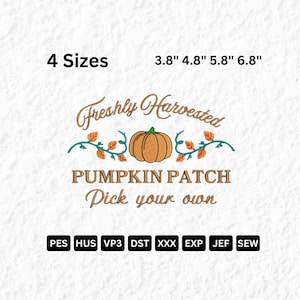 Kürbis Aufnäher Stickdatei: Kürbisse vom Bauernhof