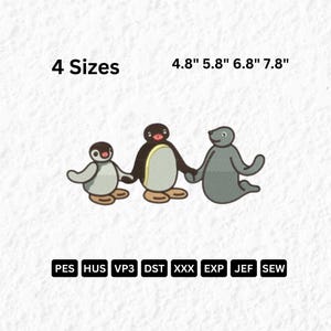 Penguin Noot Noot Cute Penguin DIGITAL Embroidery Machine Design File, Penguin Embroidery Designs, Christmas Embroidery EMB 00124