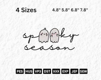 Spooky Season Ghosts Embroidery Design (Digital File)