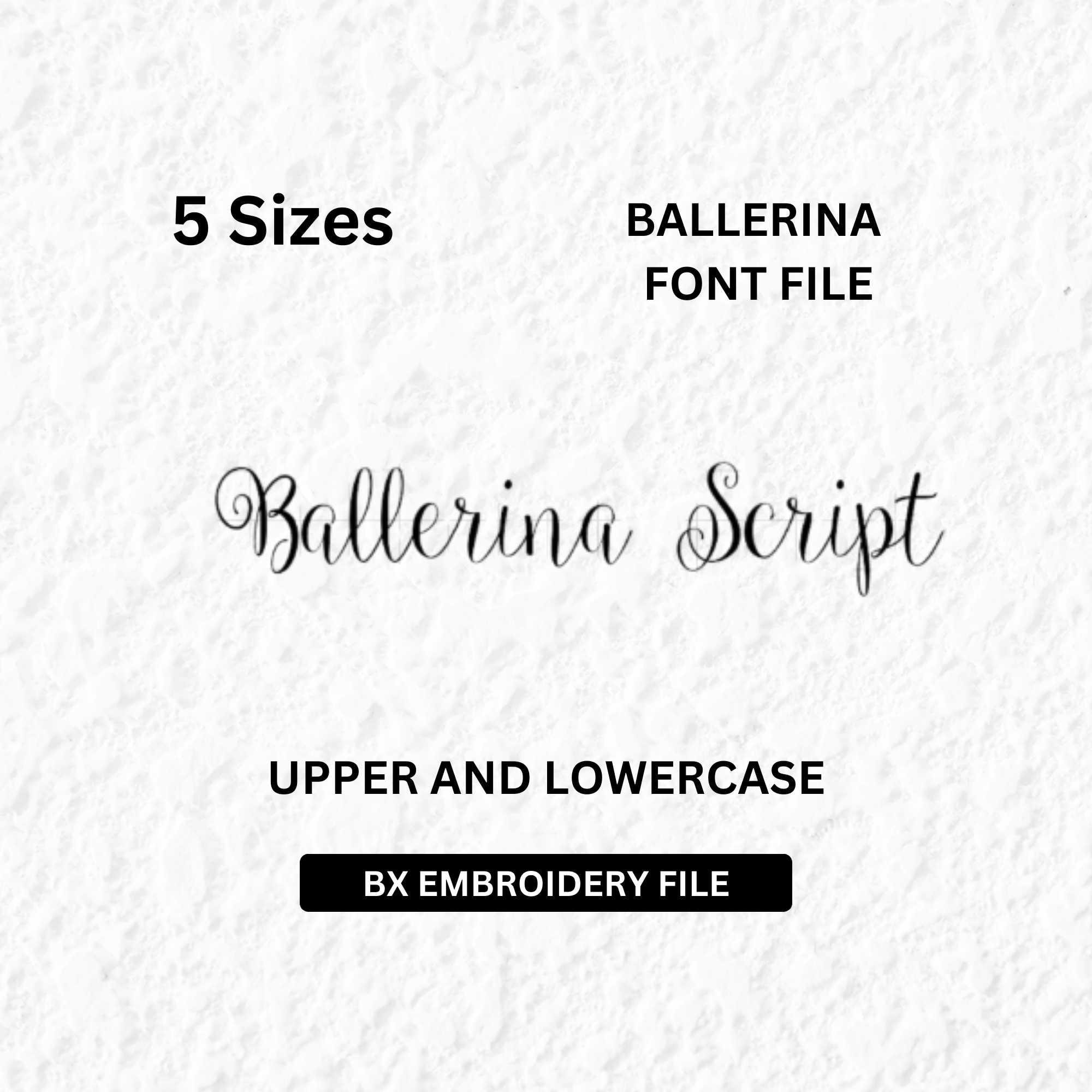 Ballerina Script Embroidery Font: Satin Stitch BX File - Etsy