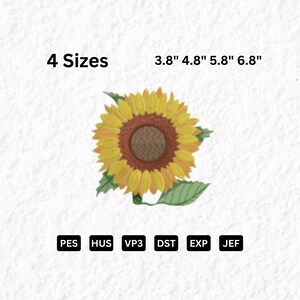 Sunflower Embroidery File with Bees Sunflower Flower Digital File Bees Digital Embroidery File Summer Cute Flower File EMB 00204