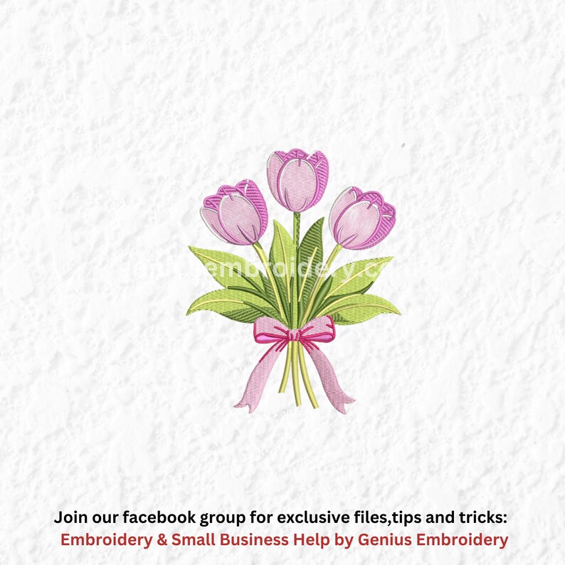 Tulip Bouquet Embroidery Design, Spring Tulip Flowers Embroidery File ...