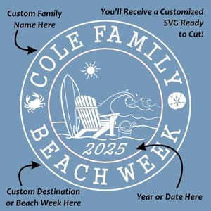 Custom Family Vacation 2025 T Shirt Design - Summer Beach Vacation SVG - Personalized Custom SVG - Cricut SVG Cutting Files - Iron-on Vinyl
