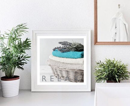 Printable downloadable bathroom or spa wall art Relax | Etsy