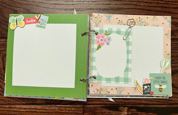 SALE Handmade Chipboard Mini Scrapbook Album, 6 Pages, Great Gift, Spring  Theme, Easter, Gardening 