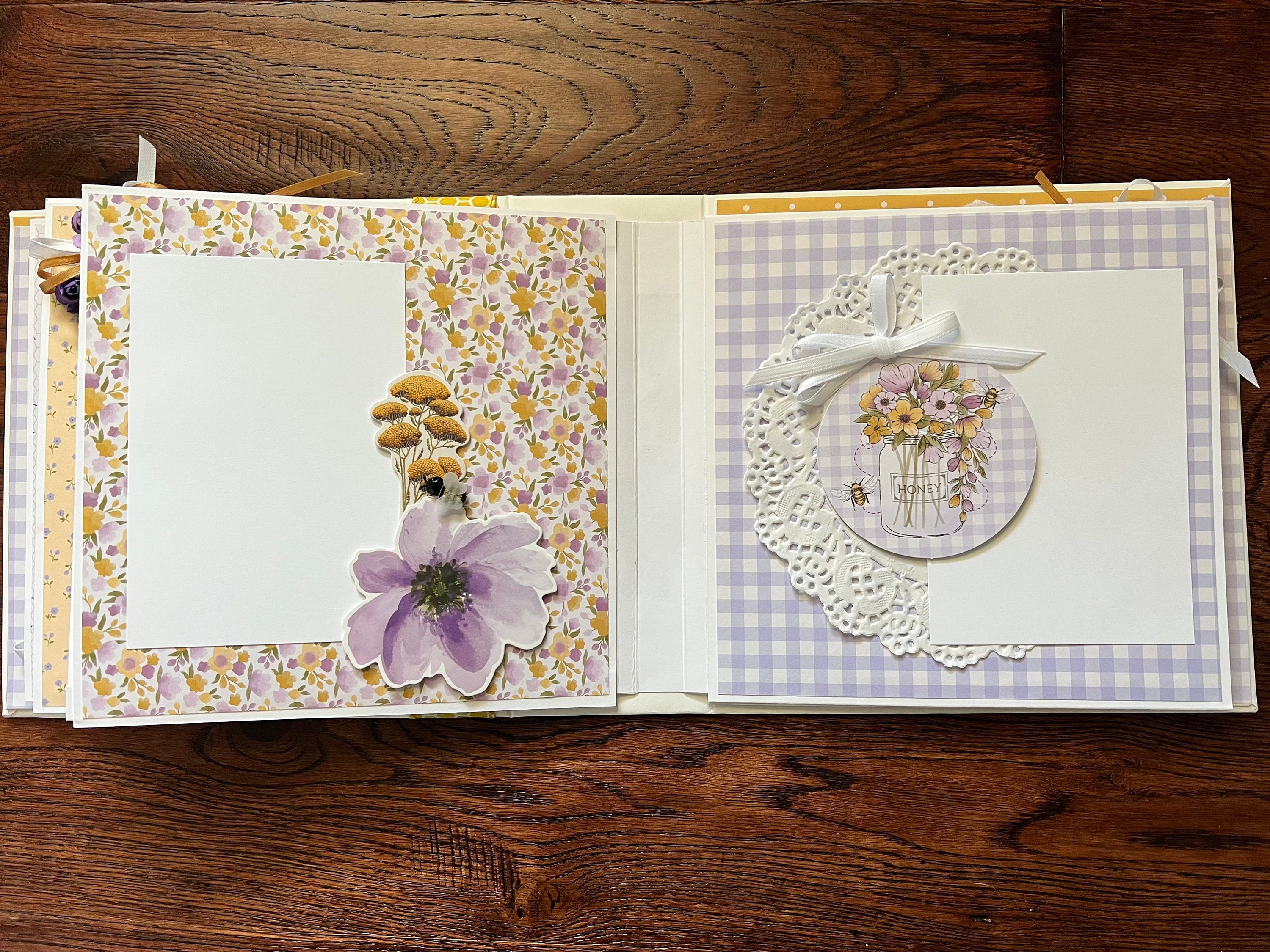 Handmade Floral Scrapbook Album 8x8 Flowers Bees Memory Etsy