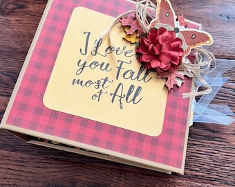 Handmade Fall Scrapbook Mini Album: Autumn Keepsake Photo Album (5.75x5.75")