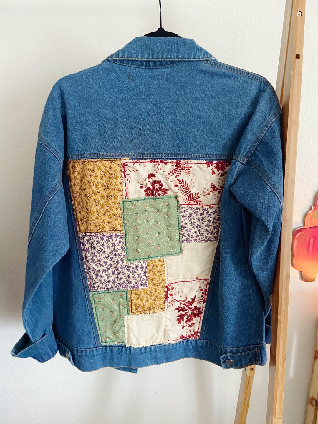Embroidered Patch Denim Jacket Etsy