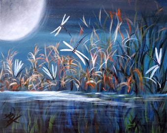 Moonlit Dragonfly Pond - DIY Paint Kit