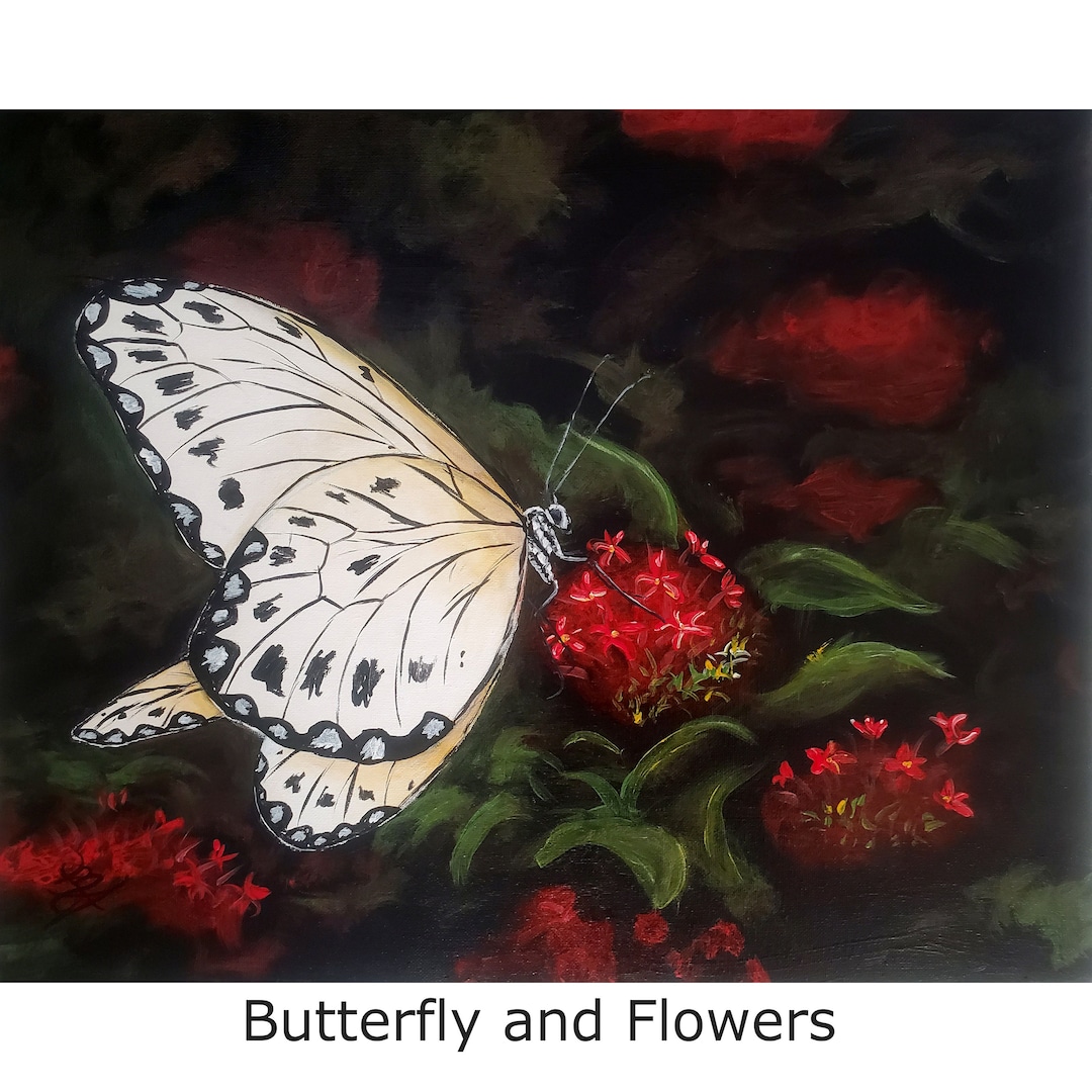 Butterfly and Flowers - DIY Paint Kit - Etsy