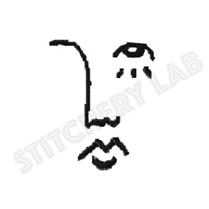 Moderne Linie Gesicht Stickmuster - digitale Datei - minimalistische Kunst - 10 x 10 cm Stickrahmen - Instant Download