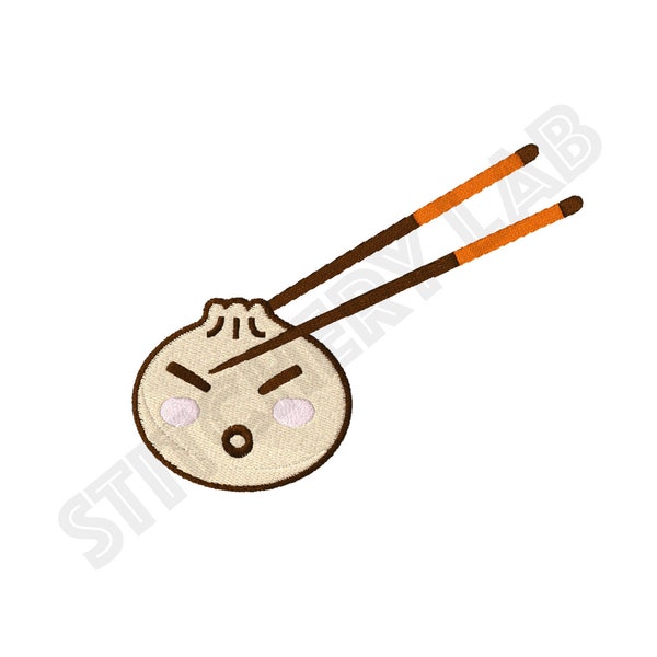 Dumpling Bao en eetstokjes - Machine borduurwerk ontwerpbestand - Kawaii collectie - Instant Download