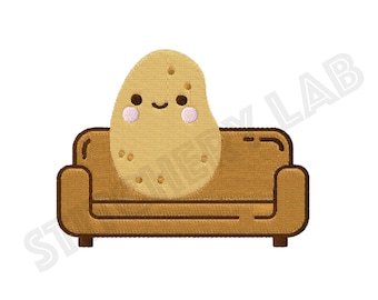 Kawaii Couch Potato - Machine Embroidery Design File - Kawaii Collection - Instant Download