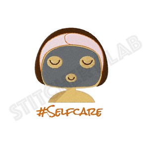 Self Care (Face Mask) Machine Embroidery Design File - 4 x 4 inch hoop - Instant Download