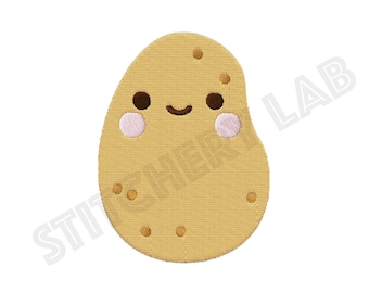 Archivo de diseño de bordado de máquina de papa Kawaii - aro de 4 x 4 pulgadas - Descarga instantánea