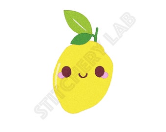 Archivo de diseño de bordado de máquina de limón, aro de 4 x 4 pulgadas, descarga instantánea, Kawaii
