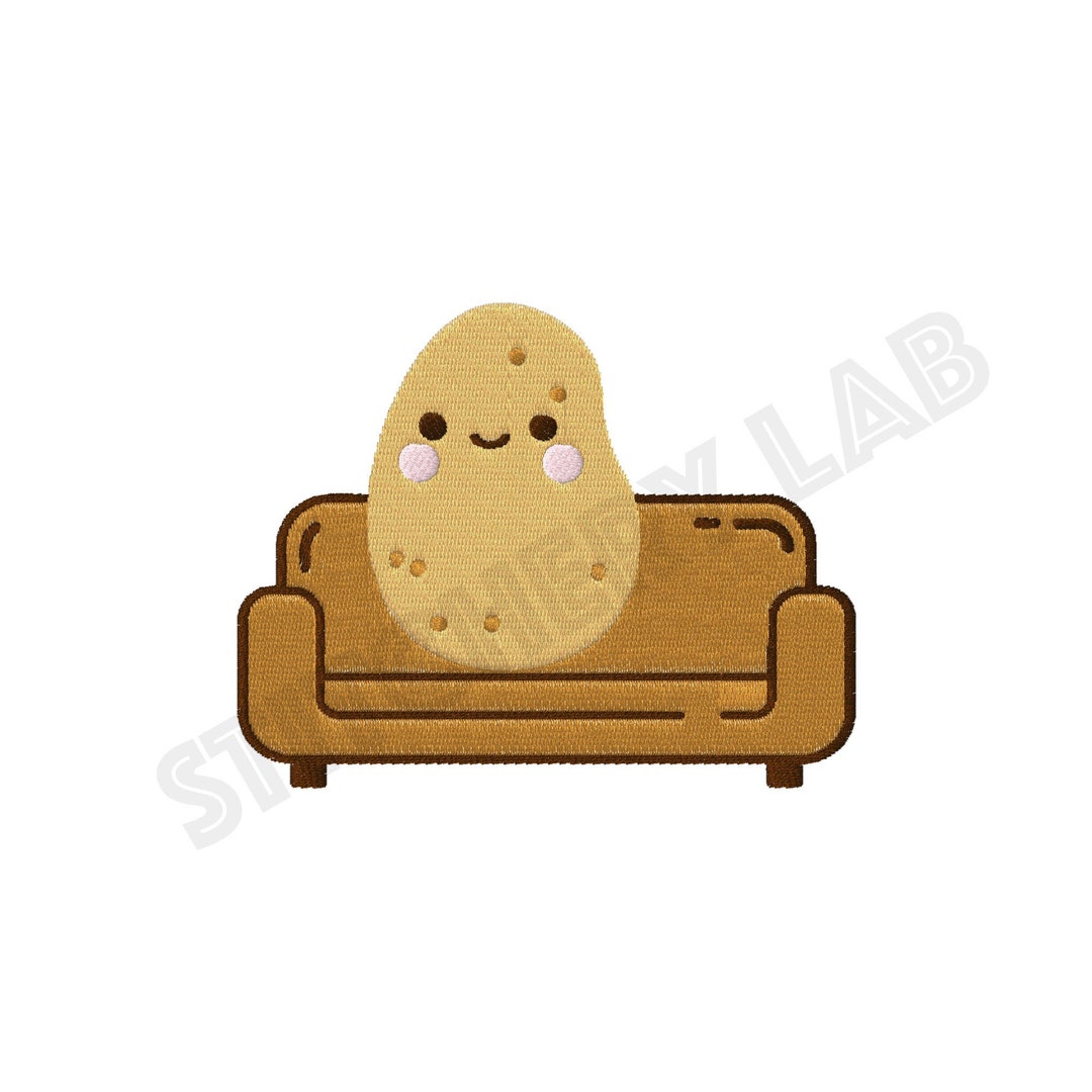 Kawaii Couch Potato Machine Embroidery Design File Kawaii Collection