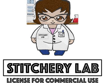 Licencia para uso comercial (no exclusiva) para un complemento de listado para un archivo digital de bordado a máquina de Stitchery Lab