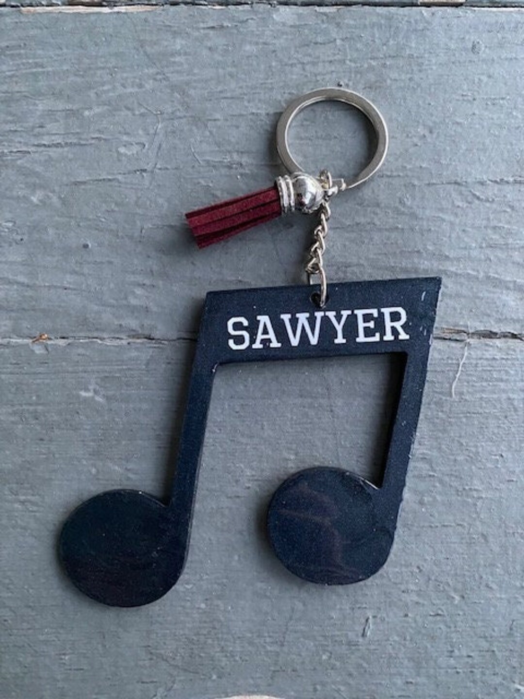 Musical Note Keychain Music Note Personalized Keychain - Etsy
