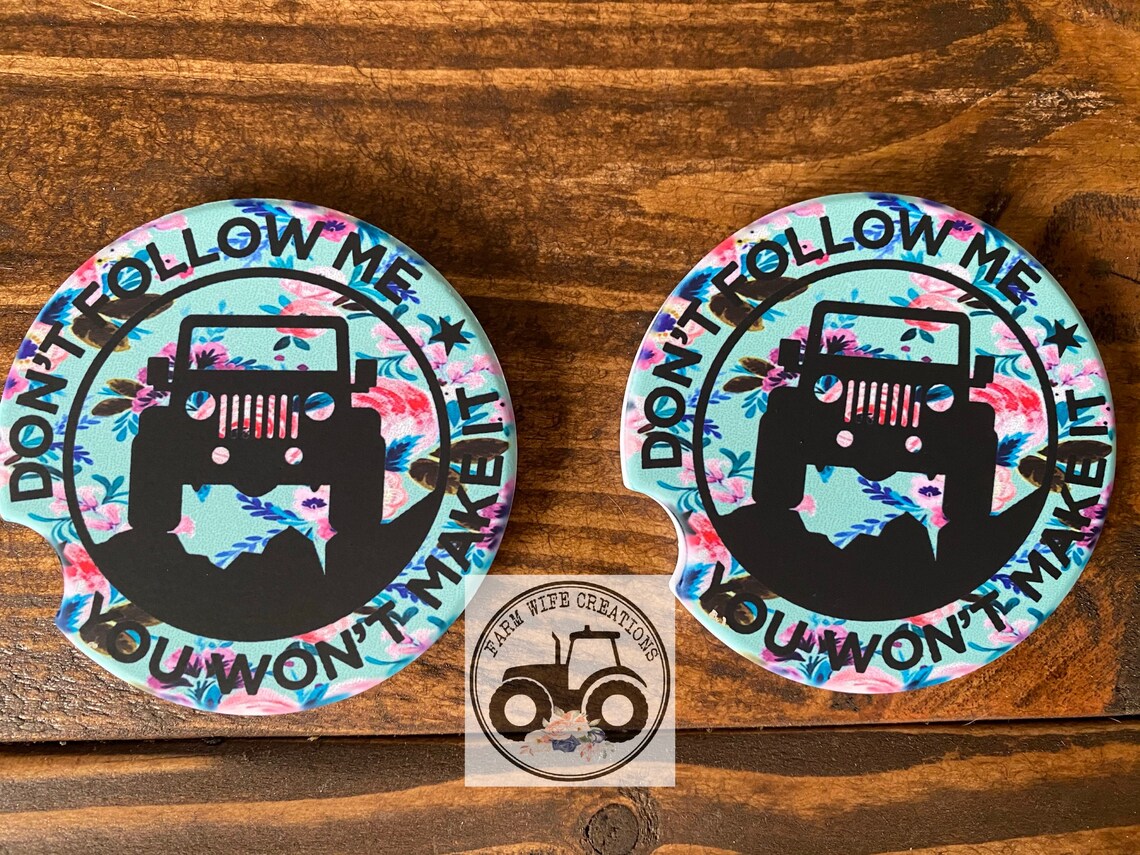 Sandstone Car Coasters Sublimation Car Accessories Jeep Etsy