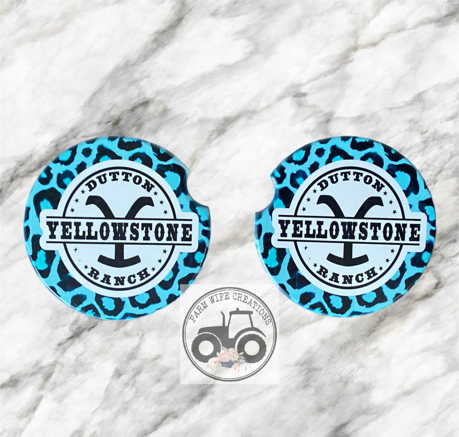 Sandstone Car Coasters Sublimation Car Accessories Etsy