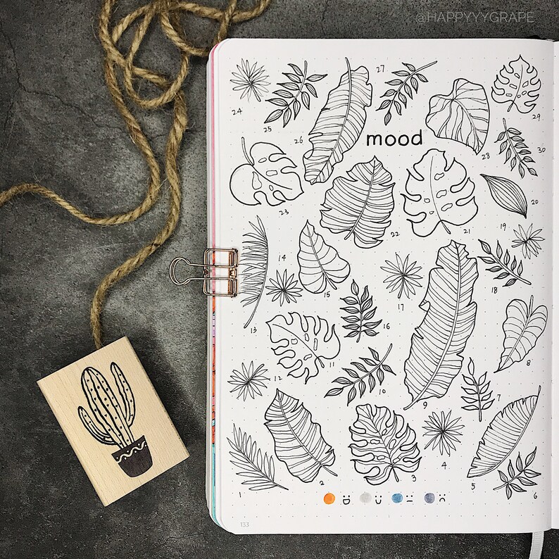 Bullet Journal Insert Printable Mood Tracker Tropic Leaves Template ...