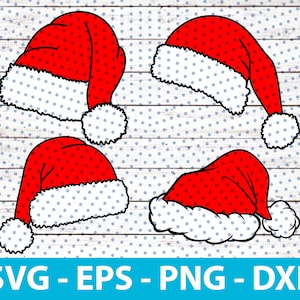 santa hat bundle svg, eps, png, dxf