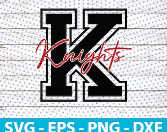Knights Monogram Svg Mascot For Football Basketball Baseball Player, also svg files for cricut, Heat Transfer, Sublimation, digital Download