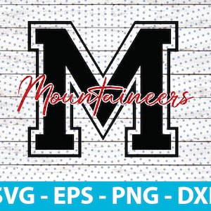 Bergsteiger Monogramm Svg Maskottchen Für Football Basketball Baseball Spieler, Svg Dateien für cricut, Heat Transfer, Sublimation, digital Download