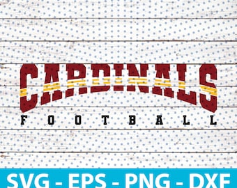 Cardinals Football Svg, Mascotte per la squadra di football, Download immediato, file Svg, Eps, Png, Dxf, PDF