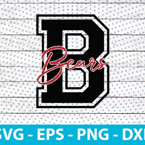 Bears Monogram Svg Mascot For Football Basketball Baseball Player, also svg files for cricut, Heat Transfer, Sublimation, digital Download