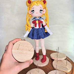 3&quot; Wooden Stand Display Base for Crochet Doll, Doll Holder, Amigurumi Doll Stand | Free & Fast Shipping!