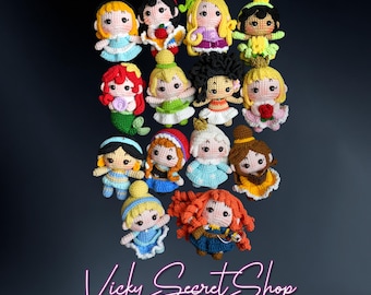 Crochet Mini Princess Dolls | Handmade | Fast Shipping in USA!!