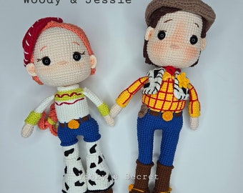 Crochet Woody and Jessie Dolls: Handmade Organic Cotton Toy Story Characters